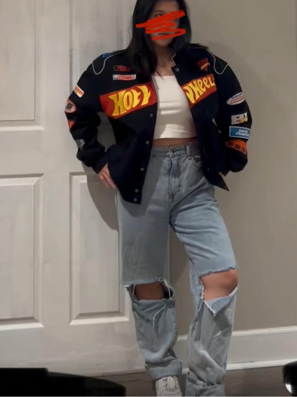 PrettyLittleThing Black ripped denim jeans